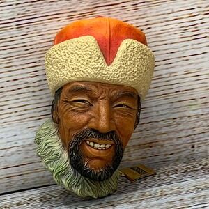 Vintage Bosson's Himalayan Wall‎ Mask England Handpainted 1966 Character Face